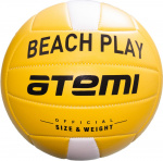 Мяч волейбольный Atemi BEACH PLAY, синтетическая кожа PVC foam, 18 п., желт/бел, м/ш, окруж 66-68