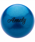 Мяч для художественной гимнастики Amely AGB-103 15 см, синий, с насыщенными блестками