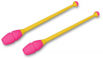 Булавы для художественной гимнастики вставляющиеся INDIGO 41 см (желто-розовый)