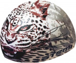 Шапочка для плавания Atemi, силикон, белая (леопард), PSC425