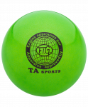 Мяч для художественной гимнастики RGB-102, 15 см, зеленый, с блестками