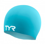 Шапочка для плавания TYR Wrinkle Free Silicone Cap, LCS-441, голубой (Senior)