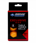 Мяч для настольного тенниса Donic 3* Exclusive, оранжевый, 6 шт.