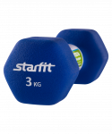 Гантель неопреновая Starfit DB-201 3 кг, синий, 2 шт