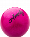 Мяч для художественной гимнастики Amely AGB-103 15 см, розовый, с насыщенными блестками