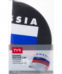 Шапочка для плавания TYR Russia Silicone Swim Cap, силикон, LCSRUS/001,черный