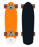 Круизер деревянный Ridex Orange 28.5''X8.25''