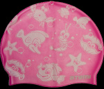 Шапочка для плавания Atemi, силикон, розовая (морская фауна), дет., PSC309