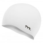 Шапочка для плавания TYR Wrinkle Free Silicone Cap, LCS-100, белый (Senior)