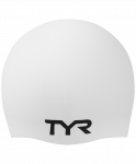 Шапочка для плавания TYR Wrinkle Free Silicone Cap, силикон, LCS/100, белый