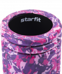Ролик массажный Starfit FA-508 низкая жесткость, 33x14 cм, розовый камуфляж/черный