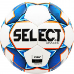 Мяч футб. SELECT Diamond, 810015-002, р.4, FIFA Basic, 32пан, гл.ТПУ, руч.сш, бело-син-оранж (4)