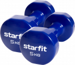 Гантель виниловая Starfit DB-101 5 кг, темно-синий, 2 шт