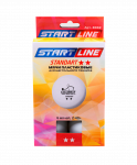 Мяч для настольного тенниса Start Line 2* Standart, белый, 6 шт.