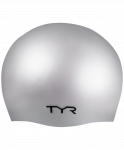 Шапочка для плавания TYR Wrinkle Free Silicone Cap, силикон, LCS/040, серебристый