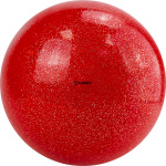 Мяч для художественной гимнастики TORRES AGP-19-04, диаметр 19 см, красный с блестками
