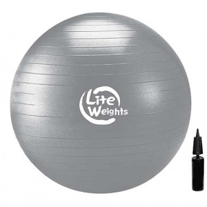 Мяч гимнастический Lite Weights 1868LW (85см, антивзрыв, с насосом, серебро) ― купить в Москве. Цена, фото, описание, продажа, отзывы. Выбрать, заказать с доставкой. | Интернет-магазин SPORTAVA.RU