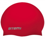 Шапочка для плавания Atemi, силикон (б/м), красная, RC304
