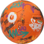 Мяч футб. TORRES Winter Street, F023285, р.5, 32 пан, рез, 4 подкл. слоя, руч. сшив,оранж-мультик. (5)