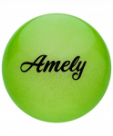 Мяч для художественной гимнастики Amely AGB-102 19 см, зеленый, с блестками