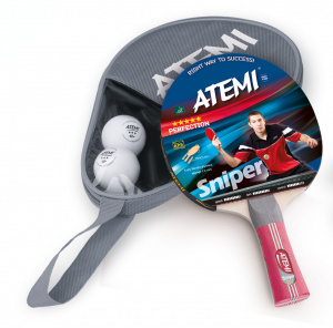 Набор для настольного тенниса Atemi Sniper APS (1ракетка+чехол+2 мяча***) ― купить в Москве. Цена, фото, описание, продажа, отзывы. Выбрать, заказать с доставкой. | Интернет-магазин SPORTAVA.RU