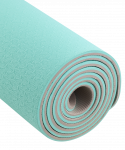 Коврик для йоги и фитнеса Starfit FM-201, TPE, 183x61x0,6 см, мятный/серый