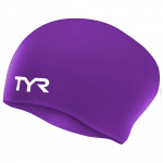 Шапочка для плавания TYR Long Hair Wrinkle-Free Silicone Cap, LCSL-510, фиолетовый (Senior)