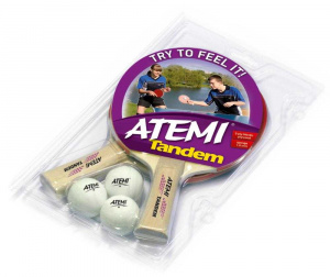 Набор для настольного тенниса Atemi Tandem (2ракетки+3 мяча*) ― купить в Москве. Цена, фото, описание, продажа, отзывы. Выбрать, заказать с доставкой. | Интернет-магазин SPORTAVA.RU