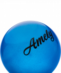 Мяч для художественной гимнастики Amely AGB-101, 15 см, синий, с блестками