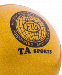 Мяч для художественной гимнастики RGB-102, 19 см, желтый, с блестками