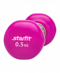 УЦЕНКА Гантель виниловая Starfit DB-101 0,5 кг, розовая (1 шт.)