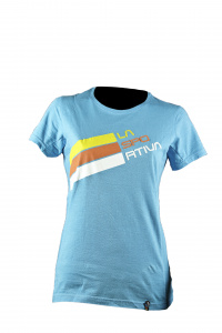 Футболка LA SPORTIVA Stripe Logo T-Shirt W, Malibu Blue ― купить в Москве. Цена, фото, описание, продажа, отзывы. Выбрать, заказать с доставкой. | Интернет-магазин SPORTAVA.RU