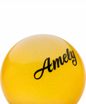 Мяч для художественной гимнастики Amely AGB-102 19 см, желтый, с блестками