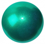 Мяч для художественной гимнастики металлик INDIGO 400 г IN118 19 см с блестками (оранжевый)