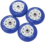 Набор светящихся ПВХ колес для роликов NOVUS (4 колеса 64мм ABEC-5 82A) цвет синий, NWS-17.03