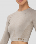 БЕЗ УПАКОВКИ Женская футболка с длинным рукавом FIFTY Emphatic beige FA-WL-0203-BEG, бежевый