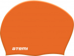 Шапочка для плавания ATEMI, силикон, д/длин.волос,оранж, LC-08