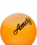 Мяч для художественной гимнастики Amely AGB-102, 19 см, оранжевый, с блестками