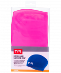 Шапочка для плавания TYR Long Hair Wrinkle-Free Silicone Junior Cap, силикон, LCSJRL/693, розовый