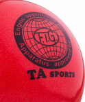 Мяч для художественной гимнастики RGB-102, 15 см, красный, с блестками