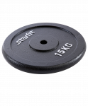 Диск чугунный Starfit BB-204 15 кг, d=26 мм, черный