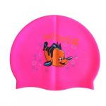 Шапочка для плавания силиконовая с рисунком Dobest RH-С10 (розовая)
