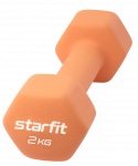 УЦЕНКА Гантель неопреновая Starfit DB-201 2 кг, оранжевый пастель
