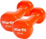 Гантель виниловая Starfit DB-101 2 кг, оранжевый, 2 шт