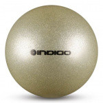Мяч для художественной гимнастики металлик INDIGO 400 г IN118 19 см с блестками (серебряный)