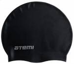 Шапочка для плавания Atemi, тонкий силикон, черный , TC409