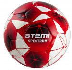 Мяч футбольный Atemi SPECTRUM, PU, бел/красн, р.4 , р/ш, окруж 62-64