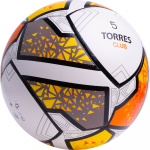 Мяч футб. TORRES Club, F323965, р.5, 10 пан., ПУ, гибрид. сшив, бел-оранж-желт (5)