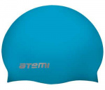 Шапочка для плавания Atemi, тонкий силикон,голубой, TC403