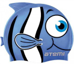 Шапочка для плавания Атеми, силикон Atemi (дет.), рыбка+, голубая, FC105